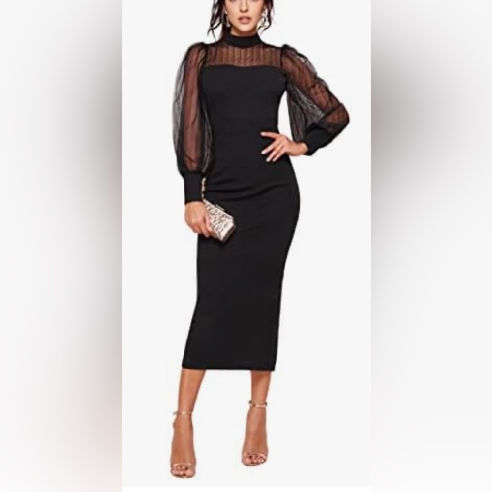 Black Sheer Sleeve Dress